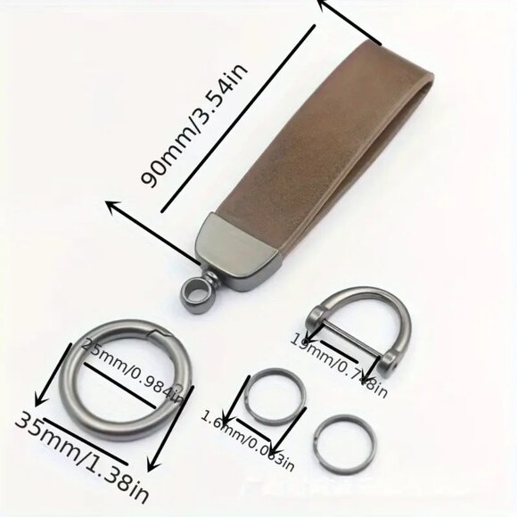 Classy Premium Vegan Leather & Alloy Multi Function Belt Loop Lanyard Key Chain - Picture 5 of 5